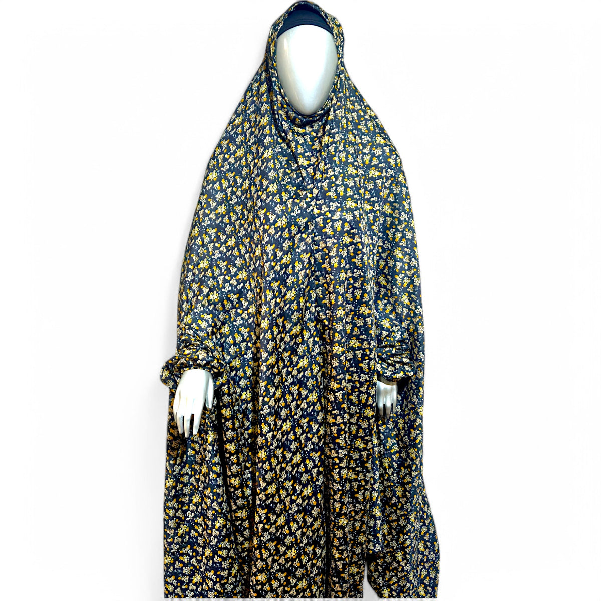 Floral_matte_black_ _namaz_chadar