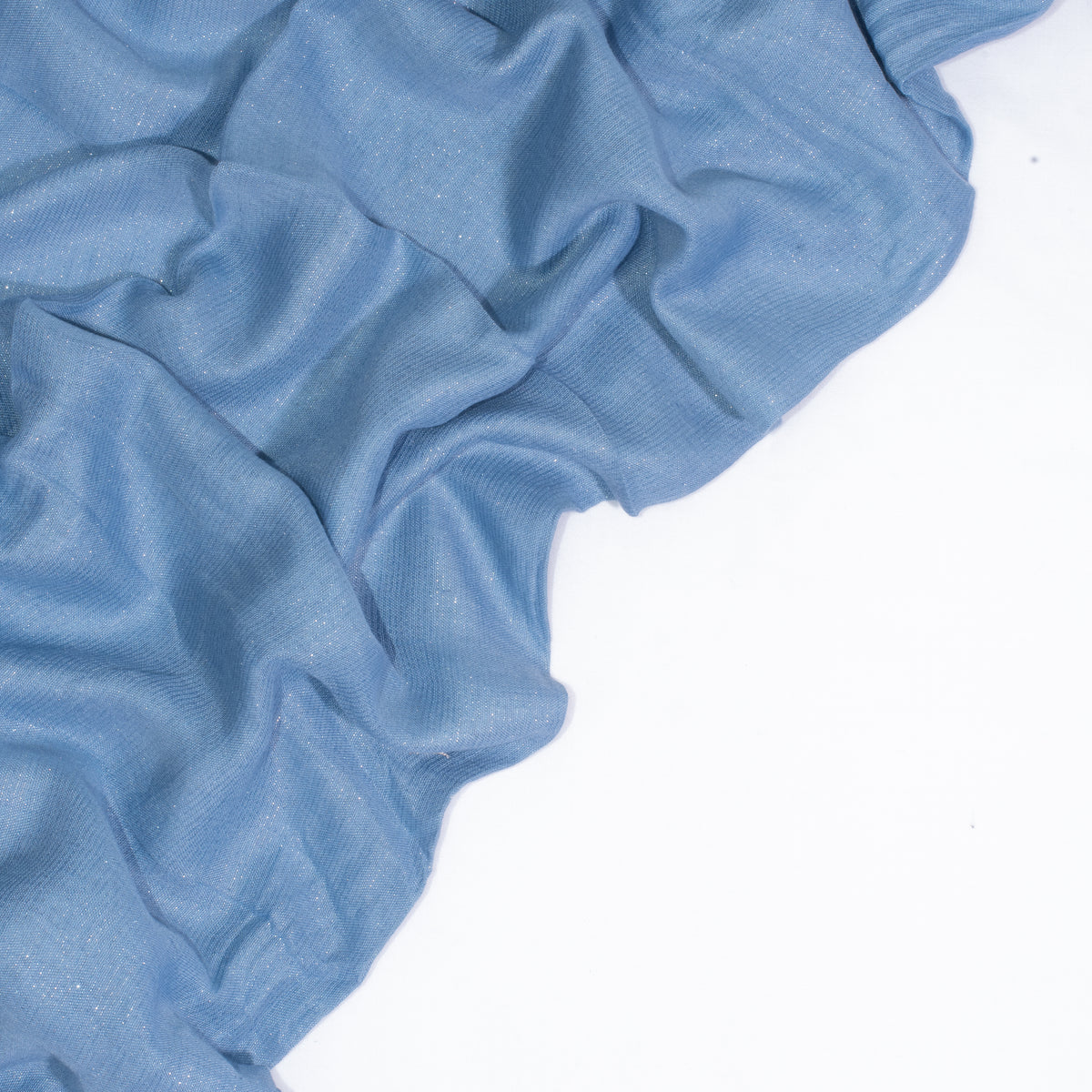 Ocean blue   shimmering silver turkish lawn hijab