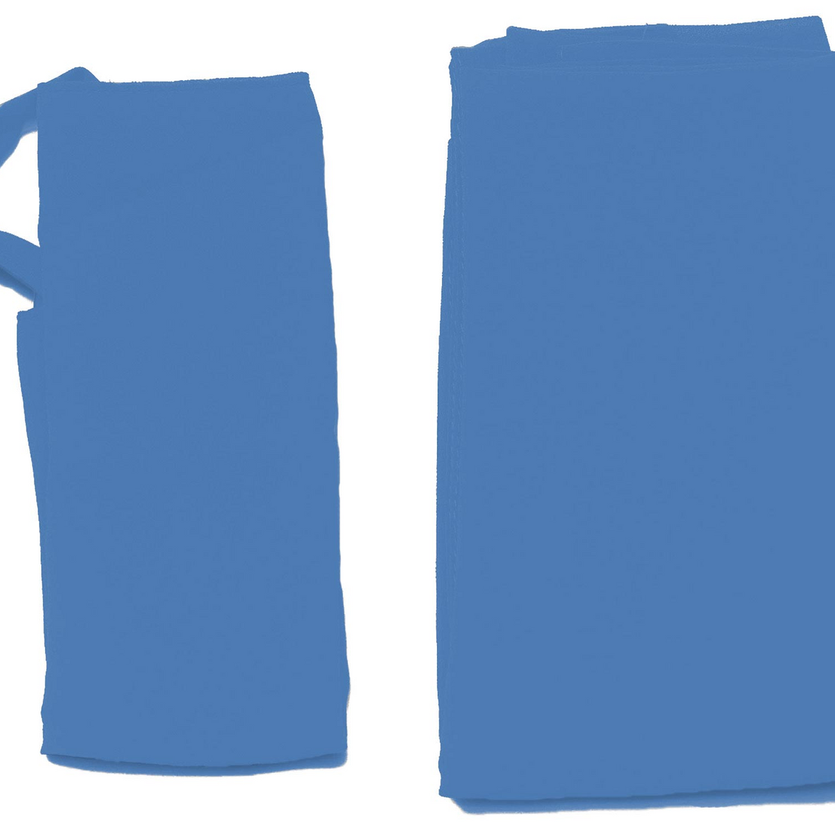 A set of uranian blue hijab and niqab made of georgette chiffon, presented flat